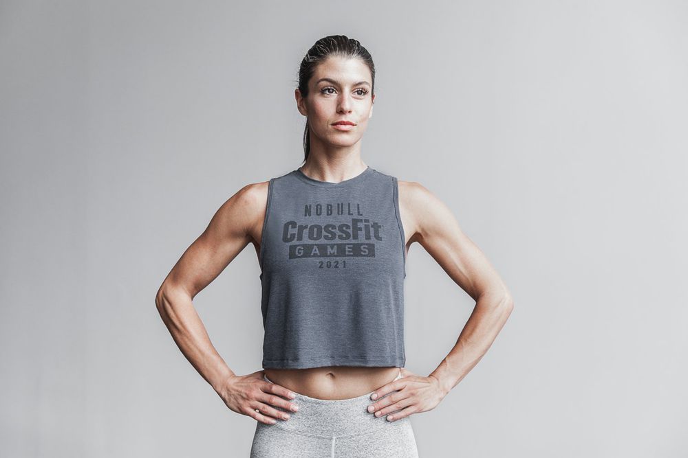 NOBULL Women's Crossfit Games® 2021 Muscle Tank Tops - Charcoal - Ireland (6201EYKTR)